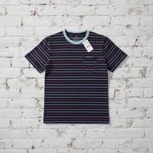 Crewcuts bunk Crew Boys Striped Navy Blue T-Shirt Size 14